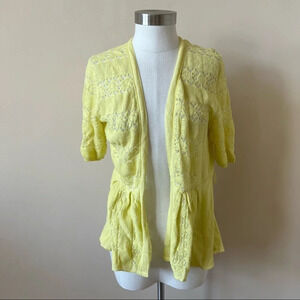 Anthropologie knitted & knotted short sleeve cardigan sweater 5560